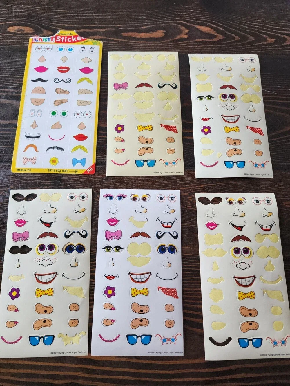 Vintage Pentech Color Club Sticker Package Faces Face Parts Accessories #8